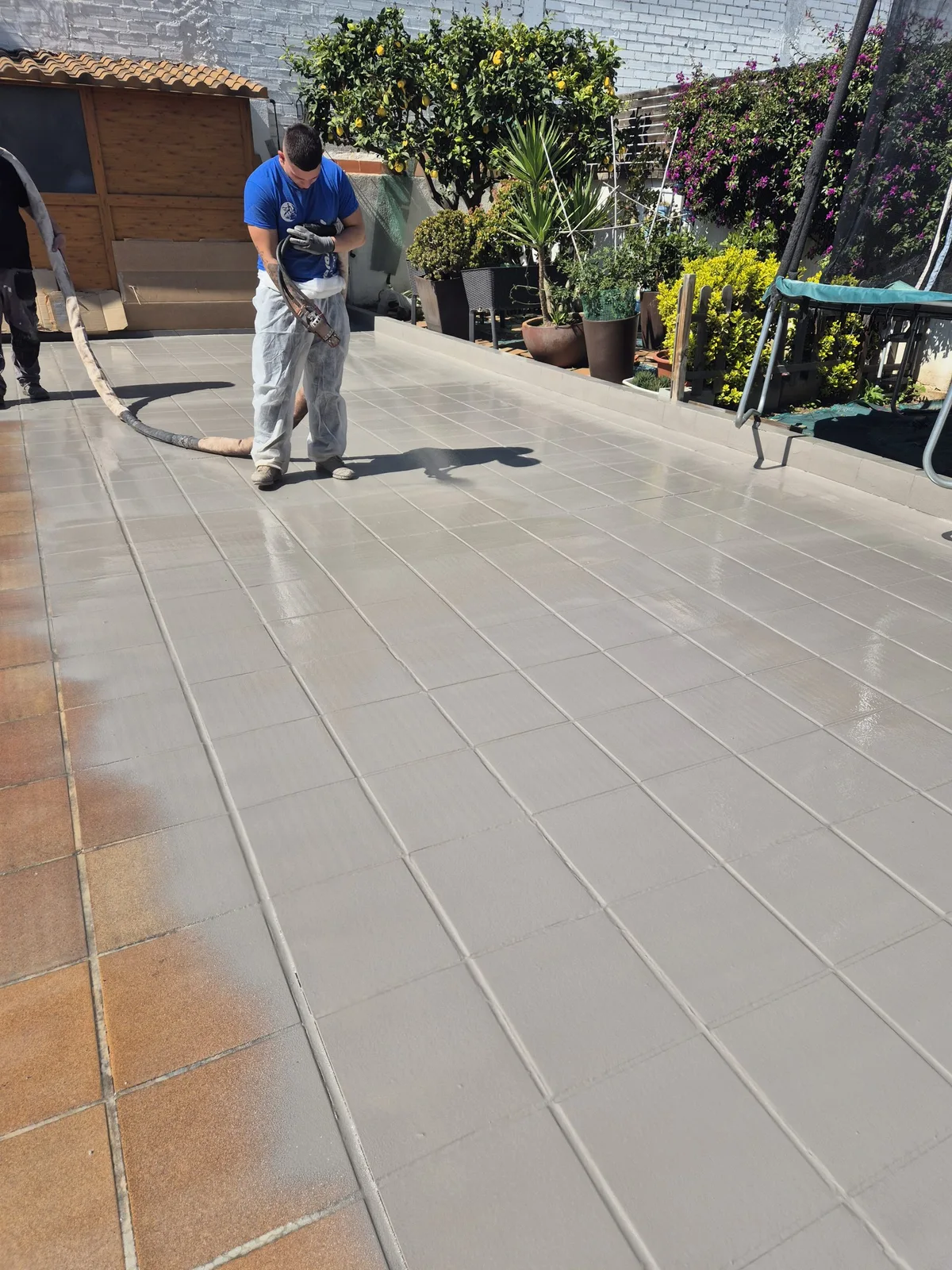 Impermeabilización con poliurea sobre una terraza de Barcelona