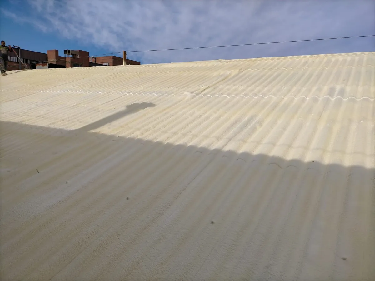 Proyección de espuma de poliuretano en una cubierta de 3000m2 — foto 3