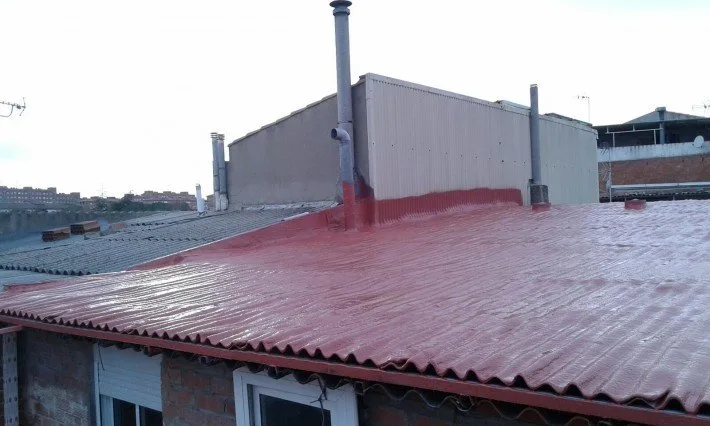 Recubrimiento de una cubierta de fibrocemento — foto 1